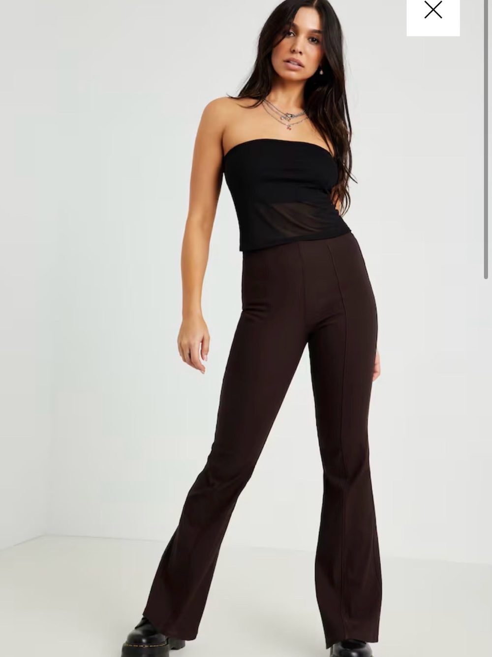 Garage Piper Pull on Flare Pants in Dark Brown Sz S